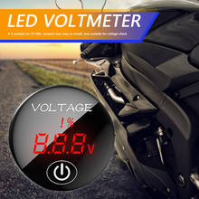 Painel digital de led, dc 5v-48v, medidor de voltagem, carro, motocicleta, bateria, visor de capacidade, voltímetro com toque liga/desliga 2024 - compre barato