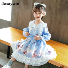 Kids Dress for Girls Baby Autumn Lolita Girl kawaii Cute Wedding Dress Girl Long Sleeve Print Teenager Princess Party Vestidos 2024 - buy cheap