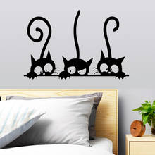 Cats Wall Sticker Lovely Three Black Cat DIY Wall Art Animal Household Room Window Mural Decor Removable Waterproof Wall Decals 2024 - buy cheap