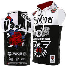 VSZAP Thai boxing MMA combat sport sleeveless combat hoodie fitness summer training jacket men's  hoodie 2024 - buy cheap