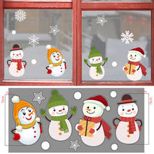 1 pçs feliz natal adesivos de parede para casa decoração de natal ano novo windows decalques papai noel elk vidro adesivo de parede 2024 - compre barato