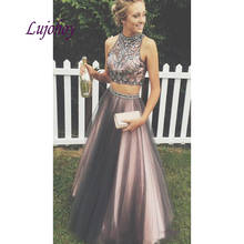 Luxury Two 2 Piece Evening Dresses Long Party A Line Plus Size Tulle Women Ladies Sexy Prom Formal Evening Gowns Dresses 2024 - buy cheap