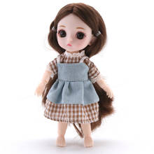 16cm bjd bonecas brinquedos com acessórios de roupas mini bebê menina boneca 13 corpo articulado móvel moda vestido bonecas brinquedo para meninas presente 2024 - compre barato