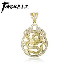 TOPGRILLZ New Pendant Chinese Style Hip Hop Fashion Jewelry Cubic Zirconia Mascot Ornaments Lucky Symbol Pendant For Gift 2024 - buy cheap