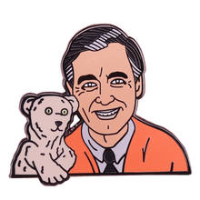 Fred Rogers enamel pin cute puppet bear brooch Mr. Rogers Neighborhood nostalgic childhood badge kids gift 2024 - buy cheap