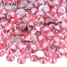JUNAO-diamantes de imitación SS16 20 30 para manicura, piedras de cristal redondas, parte trasera plana, diamantes de estrás, Strass no Hotfix 2024 - compra barato