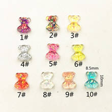 10Pcs/Lot Latest Lovely Candy Color Resin Bear 3D Bride DIY Accessories Metal Nail Art Deco Charms Tools Stickers for Manicure 2024 - buy cheap
