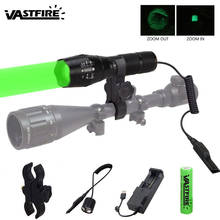 Lanterna de caça 5000lm xm-l t6 led, tática verde/vermelho/branco, lanterna + interruptor de pressão remoto + suporte + bateria + carregador 18650 2024 - compre barato
