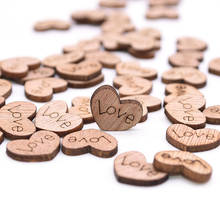 100Pcs Mini Wooden Love Heart Wedding Table Scatter DIY Craft Accessories Rustic Wedding Party DIY Decoration Favor Scrapbooking 2024 - купить недорого