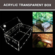 Коробка для домашних животных ящик для рептилий практичный портативный прозрачный акриловый домашний декор насекомое хладнокровные животные Террариум для рептилий 2024 - купить недорого