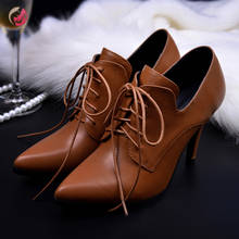Botines elegantes con punta en pico para mujer, botas con tacón alto de aguja atado cruzado, a la moda 2024 - compra barato