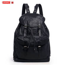 Mochila de couro masculina, bolsa para computador executiva com grande capacidade, de couro, multifuncional 2024 - compre barato