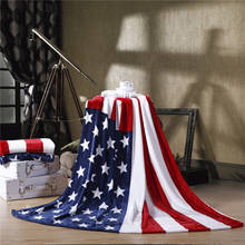 Дизайнерское одеяло с флагом США Великобритании Канады, мягкое теплое флисовое покрывало в полоску с изображением Звёздного соединения Джека, зимнее плюшевое домашнее покрывало, 200x150 см 2024 - купить недорого