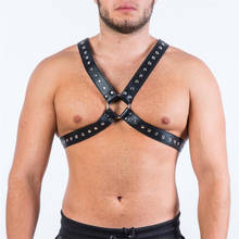 Fetish Men Crossed Leather Chest Harness Belts Adjustable Sexual Male Body Bondage Clothing BDSM Gay Harness for Men Exotic Tops 2024 - buy cheap