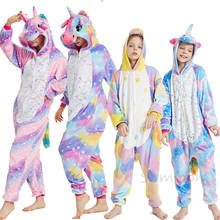 Kids Pijamas New Unicorn Pajamas For Adults Kigurumi Animal Pyjamas Women Panda Cat Onesie Winter Unicornio Sleepwear Jumpsuit 2024 - buy cheap