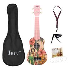 Irin-Ukelele Soprano rosa de 21 pulgadas, guitarra hawaiana acústica de 4 cuerdas, instrumentos musicales para principiantes 2024 - compra barato