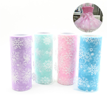 Snowflake Tulle Roll 25Yards 15cm Baby Shower Baby Show Wedding Decoration Organza DIY Tutu Skirt Crafts Birthday Party Supplies 2024 - buy cheap