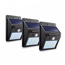 Luminária led de energia solar para parede, com sensor de movimento, decoração de jardim, escada, para quintal e segurança, à prova d'água