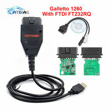 Программатор EOBD2 Galletto 1260 OBD/OBDII ECU Flasher OBDII, совместимый с зеленой печатной платой FTDI FT232RL, инструмент для настройки чипа ECU 2024 - купить недорого