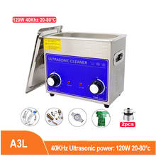 3L 120W Ultrasonic Cleaner With Knob Control Timer Heater Stainless Baskets For Jewelry Ring Glasses Tooth False PCB Dental 2024 - buy cheap