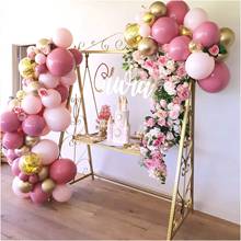 Kit de arco de guirnalda de flores, globos de confeti rosa dorado para fiestas, cumpleaños, boda, Baby Shower, decoración de globos 2024 - compra barato