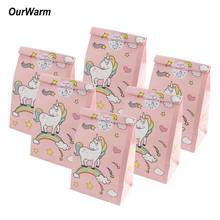 OurWarm 12pcs Unicorn Birthday Paper Bags Gift Unicorn Candy Treat Birthday Bags Baby Show Party Supplies 2024 - buy cheap