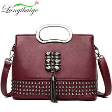 LANYIBAIGE New Luxury Rivet Diamond Handbags Leather Crossbody Bags For Women 2022 Shoulder Bags Designer Ladies HandBags Female 2024 - buy cheap