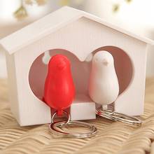 2Pcs Bird Keychain + 1Pc Sparrow Birdhouse Home Wall Mount Key Ring Holder Decor 2024 - buy cheap