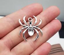 10pcs/lot--30x27mm Antique Silver Plated Spider Charms Halloween Pendants For DIY Necklace Keychain Supplies Jewelry Accessories 2024 - buy cheap