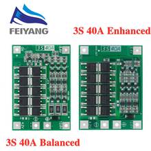 Модуль защиты PCB BMS 3S 40А, защитная плата зарядника литий-ионных и литий-полимерных батарей для двигателя перфоратора, 12,6 В, с балансиром 2024 - купить недорого