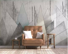 Custom mural modern geometric triangle Nordic abstract personality living room TV background wall wall papers home decor 2024 - buy cheap