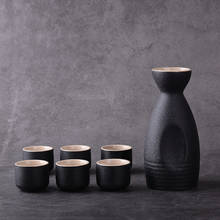 Juego de Sake japonés en blanco y negro, juego creativo de cerámica para vino, aislamiento para el hogar, copa de vino, Sake, olla de vino blanco 2024 - compra barato