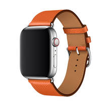 Кожаная Петля высокого качества для Apple Watch Band 42 мм 38 мм 40 мм 44 мм, один туристический ремешок для iWatch Series 1 2 3 4 2024 - купить недорого