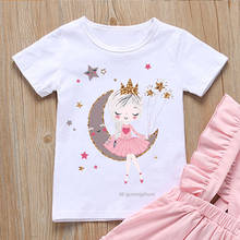 Funny Playing Guitar Girl Graphic Print Kawaii T-shirt for Girls Toddler Baby T Shirt Summer Cute Kids Clothes High Quality Tops 2024 - buy cheap