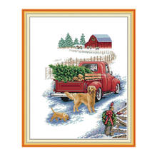 Winter trip cross stitch kit aida 14ct 11ct count printed canvas stitches embroidery DIY handmade needlework 2024 - buy cheap