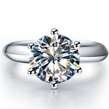 Обручальные кольца Sona, классические обручальные кольца с 6 когтями, обручальные кольца из стерлингового серебра 2024 - купить недорого