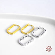 LKO Real 925 Sterling Silver 100% Geometry O Shape Hoop Earrings For Women Party Jewelry Simple Style Ear Cuffs for Girl Gift 2024 - buy cheap