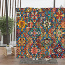 Mandala indiano do vintage cortina de chuveiro estilo boho cortinas do banheiro à prova dwaterproof água poliéster tecido banheira decoração tela 2024 - compre barato