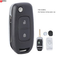 KEYECU FSK 433MHz PCF7961M 4A Chip Flip Remote Key 2 Button Fob for Renault Dacia Logan 2 Logan II 2018 2019 2020 2024 - buy cheap