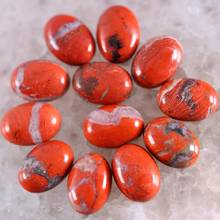 10Pcs 16x12MM Oval Cabochon CAB Beads Natural Stone Gem Red Jaspe No Drilled Hole Bead For DIY Jewelry Making Ring K1554 2024 - buy cheap