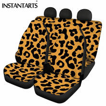 INSTANTARTS Leopard Colorful Pattern Brand Deisgn Auto Seat Covers Full Set of 4 New Fashion Car Interior Seats Protector Soft 2024 - buy cheap