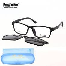 Rectangle Optical Eyeglasses Frame Rui Hao Eyewear Unisex Prescription Glasses Frames Magnetic Polarized Clip on Sunglasses 2076 2024 - buy cheap