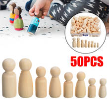 50pcs Creative Doll People Wooden Peg Dolls Toy Manual Painting Dolls Crafts Graffiti Unfinished Solid Wood DIY 2024 - buy cheap