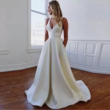 LUXIYIAO-vestido de novia de satén, ropa De boda con lazo, para fiesta 2024 - compra barato
