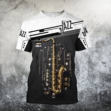 Summer Short-Sleeve Saxophone T-Shirt 3D Print Men Women Streetwear Casual Gothic Casual O-Neck T-Shirt Oversized Harajuku Tops 2024 - buy cheap