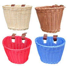 Kids Front Handlebar Bike Basket Children Firm Artificial Woven Bag for All Type Bicycles Teen or Adult Cycling Accessories 2024 - buy cheap