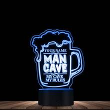 Copo de cerveja com design personalizado, led de 7 cores em pé, novidade, presente para o dia dos pais, decoração de festa 2024 - compre barato