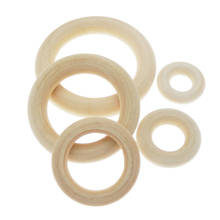 10pcs 20pcs Natural Wood Circle DIY Crafts For Jewelry Making Baby Teething Wooden Ring25mm-45mm Natural Wood Rings for DIY Craf 2024 - buy cheap