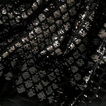 Tela bordada con forma de diamante para mujer, tejido grueso de franela Con parte inferior de celosía, lentejuelas, Material de vestido de diseñador, 90x130cm 2024 - compra barato