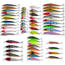 56 unids/lote conjunto de Señuelos de Pesca mezcla Almighty Wobbler Minnow Hard Baits Spinners equipo de pesca de carpa 2024 - compra barato